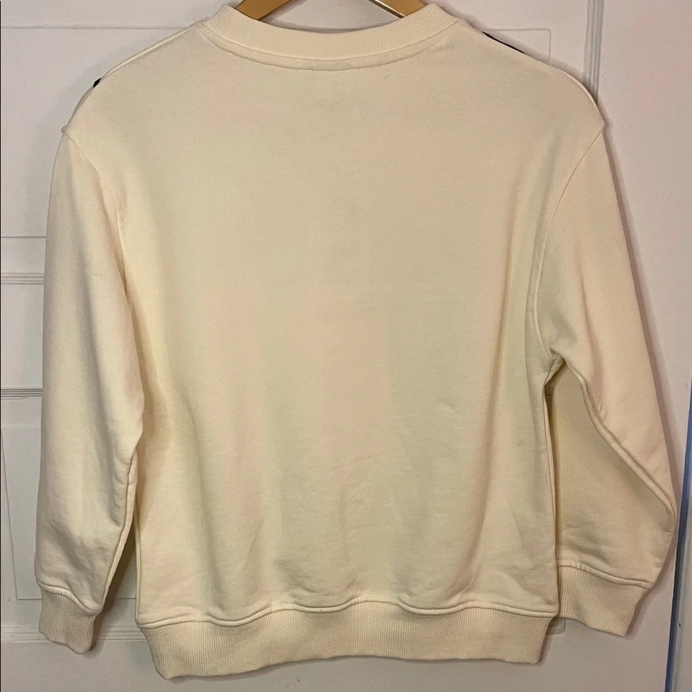 NWT Zara Girls Crewneck Embroidered Bows Pullover Sweatshirt Ivory Sz 11 / 12